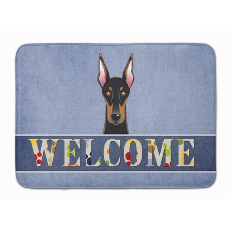 Carolines Treasures Doberman Welcome Machine Washable Memory Foam Mat BB1431RUG
